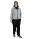Conjunto Agasalho Feminino Tactel com Elastano Butu Biru Cinza Gelo